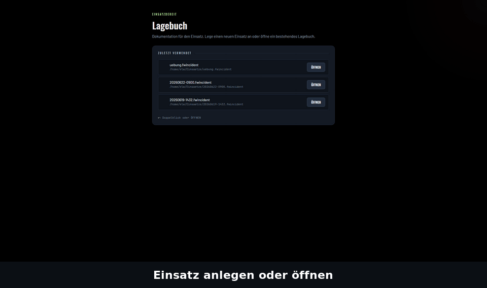 Ein Einsatz in Lagebuch: Einsatzdaten, ETB, Kräfte, Atemschutz, Aufgaben, CO-Messung, PDF